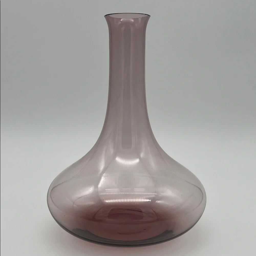 Vintage MCM Amethyst Hand Blown Art Glass Vase Carafe Decanter Ombré 8.5”